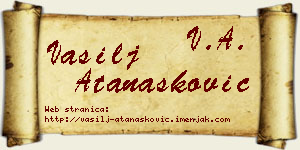 Vasilj Atanasković vizit kartica